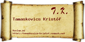 Tamaskovics Kristóf névjegykártya