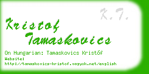 kristof tamaskovics business card