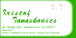 kristof tamaskovics business card